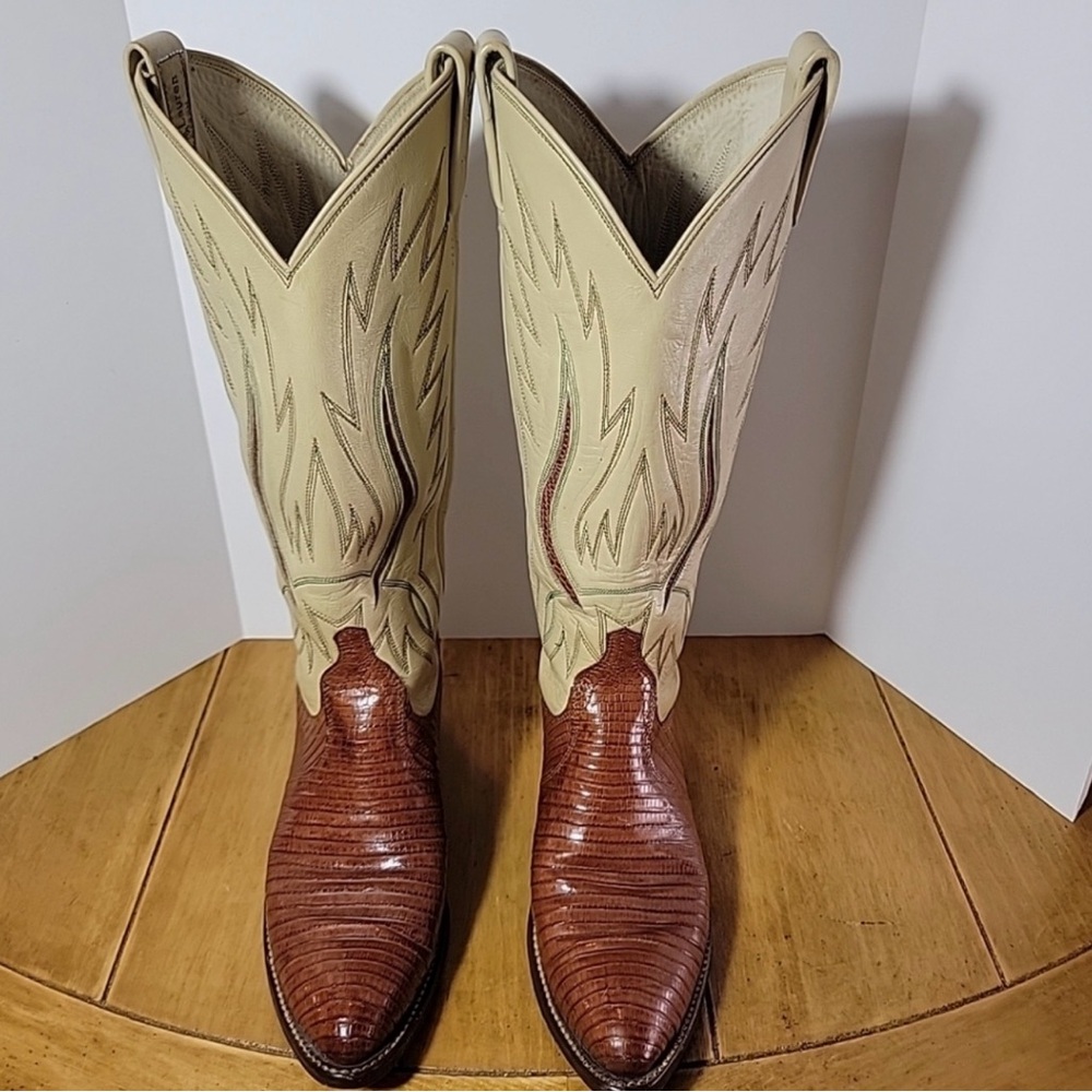 Vintage Ralph Lauren Western Women’s Two-Tone Leather Cowboy Boots SZ: 6